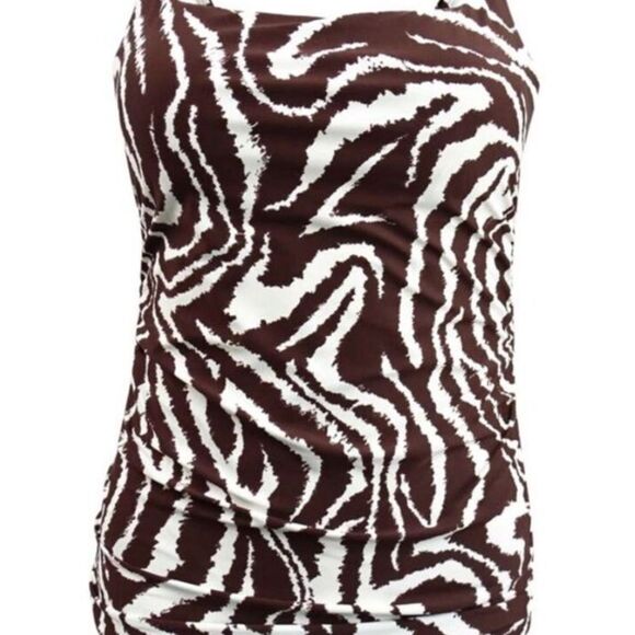 LA BLANCA Women's Fierce Lines Side-Shirred Tankini Top swimming suit top size 4 - Picture 5 of 9